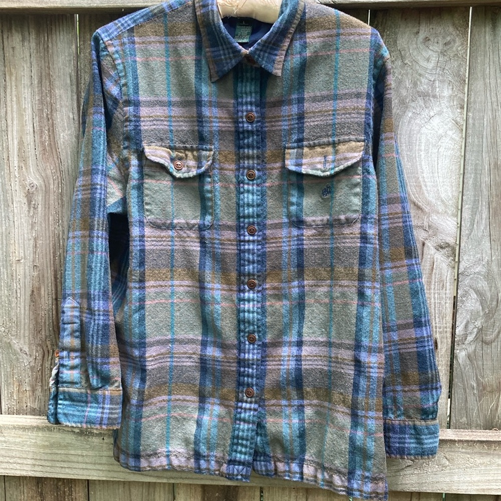 Lauren Ralph Lauren wool green plaid shirt
